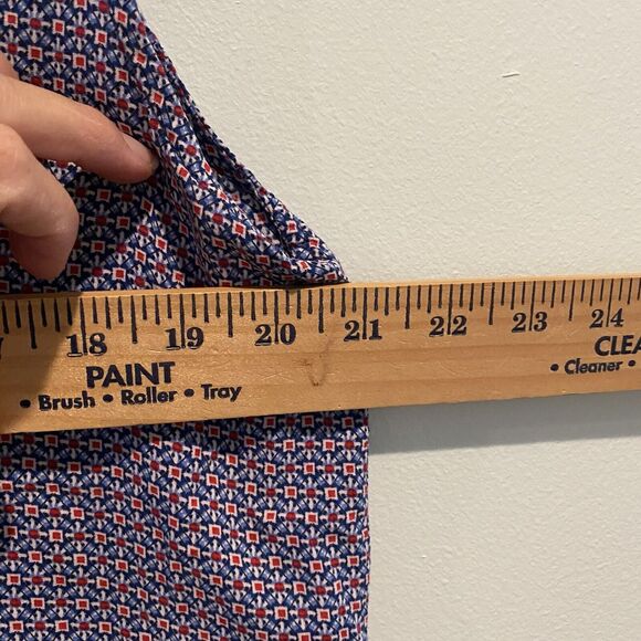 Graham & Greene Top L Red Blue Geometric Sleeveless Blouse Tank - Picture 9 of 11